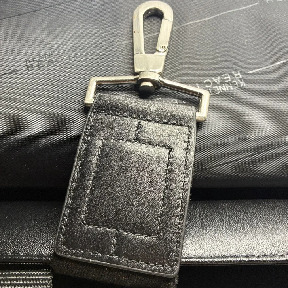 Kenneth Cole Reaction Leather Laptop Case Briefcase Black NWT W/ Strap & lock